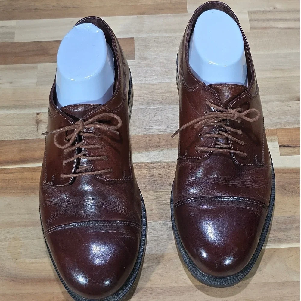 Giorgio Brutini Cap Toe‎ Derby Oxfords Size 10 M Brown Leather Dress Shoes